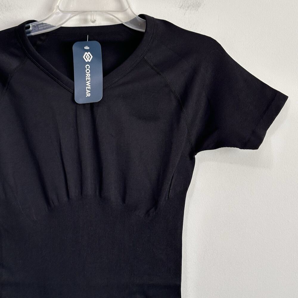 CoreWear Coremax Mens Compression V Neck Slimming Undershirt Shirt Black XL NEW - Picture 3 of 12